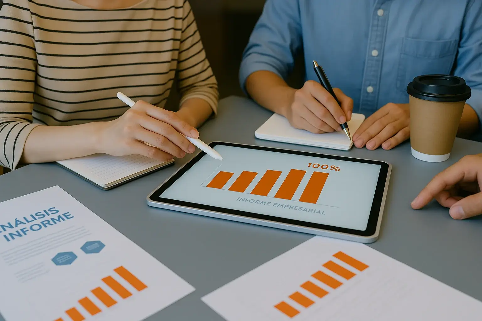 Equipo colaborativo trabajando